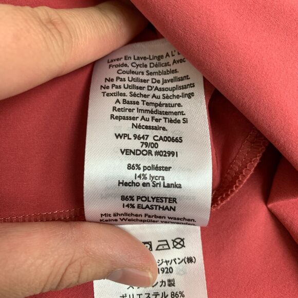 Eddie Bauer Shift Mini Dress Womens S Small Pink Notch Collar Sleeveless Jersey - Picture 9 of 14